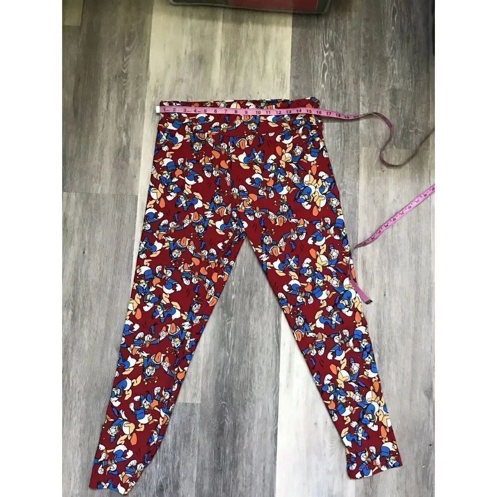 LuLaRoe Disney Donald Duck Leggings Red Blue TC-Tall & Curvy